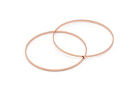 60 mm Daire Konnektörler - 2 Gül Altın Kaplama Pirinç Daire Konnektör (60x0,75x1,8 mm) BS 1074 Q0624