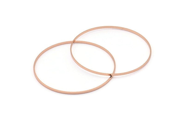 60 mm Daire Konnektörler - 2 Gül Altın Kaplama Pirinç Daire Konnektör (60x0,75x1,8 mm) BS 1074 Q0624