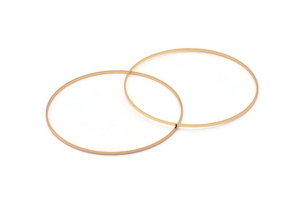 Altın Daire Konnektörleri, 2 Altın Kaplamalı Pirinç Daire Konnektör (80x0,75x1,8 mm) Bs 1076 Q0626