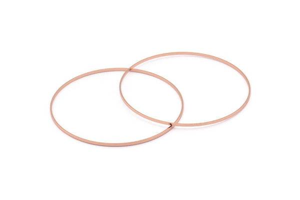 80 mm Daire Konnektörler - 2 Gül Altın Kaplama Pirinç Daire Konnektör (80x0,75x1,8 mm) Bs 1076 Q0626