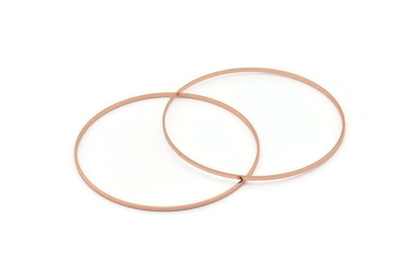 70 mm Daire Konnektörler - 2 Gül Altın Kaplama Pirinç Daire Konnektör (70x0,75x1,8 mm) Bs 1075 Q0625