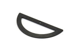 Yarım Daire Charm, 1 Delikli 4 Oksitlenmiş Siyah Pirinç Yarım Ay Charm, Boşluklar, Damgalama Boşlukları (38x17x0,80 mm) M516
