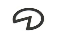 Black Circle Charm, 4 Oxidized Black Brass Pizza Slice Pendants With 1 Hole, Findings (37x34x0.80mm) M368