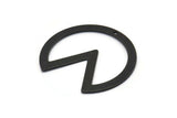 Black Circle Charm, 4 Oxidized Black Brass Pizza Slice Pendants With 1 Hole, Findings (37x34x0.80mm) M368