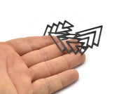 Siyah Üçgen Boş, 4 Oksitlenmiş Siyah Pirinç Ağaç Boşluğu (47x33x1mm) M01236 H1259