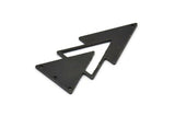 Siyah Üçgen Tılsımı, 4 Delikli 4 Oksitlenmiş Siyah Pirinç Üçgen Tılsımı (47x21x1mm) M01109