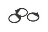 Black Round Tag, 8 Oxidized Black Brass Round Charms With 1 Loop, Blanks (21x23x0.90mm) M989