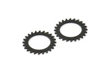 Siyah Daire Charm, 2 Oksitlenmiş Siyah Pirinç Daire Charm, Pirinç Bağlantı Parçaları, Bağlantı Parçaları, Bağlantı Parçaları (20x0,80 mm) M01613