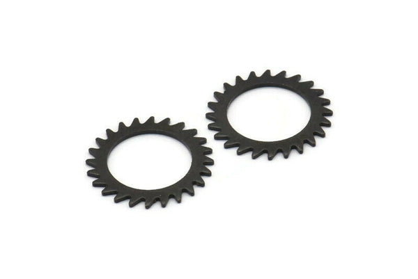 Siyah Daire Charm, 2 Oksitlenmiş Siyah Pirinç Daire Charm, Pirinç Bağlantı Parçaları, Bağlantı Parçaları, Bağlantı Parçaları (20x0,80 mm) M01613
