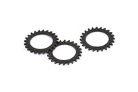 Siyah Daire Charm, 2 Oksitlenmiş Siyah Pirinç Daire Charm, Pirinç Bağlantı Parçaları, Bağlantı Parçaları, Bağlantı Parçaları (20x0,80 mm) M01613