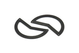 Black Moon Charm, 6 Oxidized Black Brass Moon Charms With 2 Holes, Blanks (38x18x0.80mm) M229