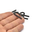 U Shaped Charm, 8 Textured Oxidized Black Brass U Shaped Charms With 1 Hole, Blanks (30x13x0.80mm) M168