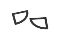 Siyah Üçgen Charm, 1 Delikli 4 Dokulu Oksitlenmiş Siyah Pirinç Yelpaze Charm, Damgalama Boşlukları, Bulgular (40x27x0,80 mm) M327