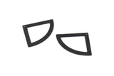 Siyah Üçgen Charm, 1 Delikli 4 Dokulu Oksitlenmiş Siyah Pirinç Yelpaze Charm, Damgalama Boşlukları, Bulgular (40x27x0,80 mm) M327