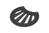 Siyah Kabuk Charm, 2 Delikli 2 Oksitlenmiş Siyah Pirinç Kabuk Kolye (35x28x0,80 mm) M376