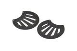 Siyah Kabuk Charm, 2 Delikli 2 Oksitlenmiş Siyah Pirinç Kabuk Kolye (35x28x0,80 mm) M376