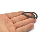 Yarım Daire Charm, 1 Delikli 4 Oksitlenmiş Siyah Pirinç Yarım Ay Charm, Boşluklar, Damgalama Boşlukları (38x17x0,80 mm) M517