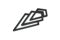 Siyah Üçgen Boş, 4 Oksitlenmiş Siyah Pirinç Elmas Boş (46x22x1mm) M01216