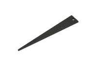 Black Triangle Charm, 10 Hammered Oxidized Brass Triangle Charms With 1 Hole, Blanks (50x8x0.80mm) M275