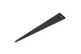Black Triangle Charm, 10 Hammered Oxidized Brass Triangle Charms With 1 Hole, Blanks (50x8x0.80mm) M275