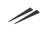 Black Triangle Charm, 10 Hammered Oxidized Brass Triangle Charms With 1 Hole, Blanks (50x8x0.80mm) M275