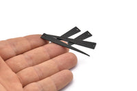 Black Triangle Charm, 10 Hammered Oxidized Brass Triangle Charms With 1 Hole, Blanks (50x8x0.80mm) M275