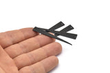 Black Triangle Charm, 10 Hammered Oxidized Brass Triangle Charms With 1 Hole, Blanks (50x8x0.80mm) M275