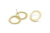 Brass Circle Earring, 4 Raw Brass Circle Stud Earrings (27x1.2mm) N1622