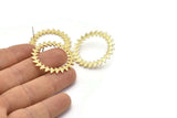 Brass Circle Earring, 2 Raw Brass Circle Stud Earrings (34x1.2mm) N1628