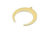 Brass Moon Charm, 12 Raw Brass Crescent Moon Charms With 1 Loop (28x27x1mm) M02221