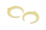 Brass Moon Charm, 12 Raw Brass Crescent Moon Charms With 1 Loop (28x27x1mm) M02221