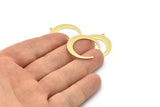 Brass Moon Charm, 12 Raw Brass Crescent Moon Charms With 1 Loop (28x27x1mm) M02221