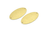 Brass Oval Charm, 8 Textured Raw Brass, Brass Charms, Brass Oval Charms With 2 Holes, Brass Connectors (35x19x0.80mm) M02189