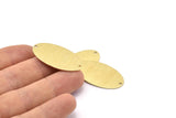 Brass Oval Charm, 8 Textured Raw Brass, Brass Charms, Brass Oval Charms With 2 Holes, Brass Connectors (35x19x0.80mm) M02189