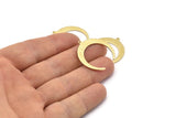 Brass Moon Charm, 10 Textured Raw Brass Crescent Moon Charms With 1 Loop (28x27x1mm) M02224