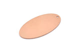 Copper Oval Charm, 8 Raw Copper, Copper Charms, Copper Oval Charms With 1 Hole (35x19x0.80mm) M02182