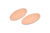 Copper Oval Charm, 8 Raw Copper, Copper Charms, Copper Oval Charms With 1 Hole (35x19x0.80mm) M02182