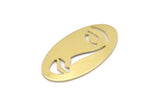 Brass Face Blank, 8 Raw Brass Face Blanks, Blanks, Findings (35x19x0.80mm) M02193