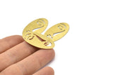 Brass Face Blank, 8 Textured Raw Brass Face Blanks, Blanks, Findings (35x19x0.80mm) M02195