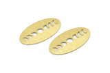 Brass Oval Blank, 8 Textured Raw Brass, Brass Blanks, Brass Oval Moon Phases Blanks (35x19x0.80mm) M02190