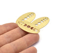 Brass Oval Charm, 8 Textured Raw Brass Oval Moon Phases Charms With 2 Holes, Pendants, Earrings, Findings (35x19x0.80mm) M02192