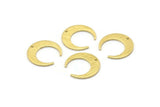 Brass Moon Charm 10 Textured Raw Brass Crescent Moon Charms With 1 Hole (18x5x1mm) M02219