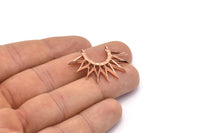 Gül Altın Sunny Kolye, 2 Gül Altın Kaplama Pirinç Sunny Etnik Kolye, 2 Halka, Bulgular, Tılsımlar (35x26x2,4 mm) E213 Q0564