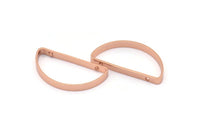 Gül Altın Yarım Ay - 2 Delikli 4 Gül Altın Kaplamalı Pirinç Yarım Daire Konnektör (15x30x3x0,80 mm) BS 1743 Q0565