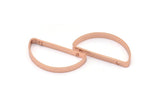 Gül Altın Yarım Ay - 2 Delikli 4 Gül Altın Kaplamalı Pirinç Yarım Daire Konnektör (15x30x3x0,80 mm) BS 1743 Q0565