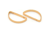 Gold Half Moon - 4 Gold Plated Brass Semi Circle Connectors with 2 Holes (15x30x3x0.80mm) BS 1743 Q0565