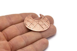 Rose Gold Ethnic Pendant, 1 Rose Gold Plated Brass Ethnic Pendants With 2 Loops (37x33mm) E278 Q0567