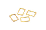 Açık Dikdörtgen Konnektör, 24 Altın Kaplama Pirinç Dikdörtgen Konnektör, Charm (9x13x0,8 mm) D0327 Q0628