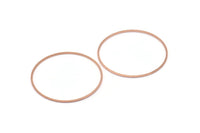 Rose Gold Circle Connector, 6 Rose Gold Plated Brass Circle Connectors (45x1x1mm) Bs 1084 Q0643