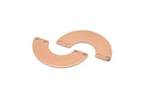 Rose Gold Geometric Pendant, 4 Rose Gold Plated Brass Semi Circle Blanks With 4 Holes, Findings (30x15x8x0.8mm) BS 1844 Q0644